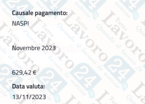 NASpI Novembre 2023 Pagamento In 4 Date FOTO TuttoLavoro24