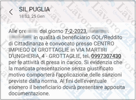 convocazione centro impiego reddito di cittadinanza