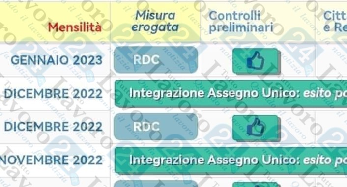 assegno unico su rdc