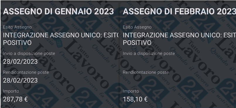assegno unico su rdc