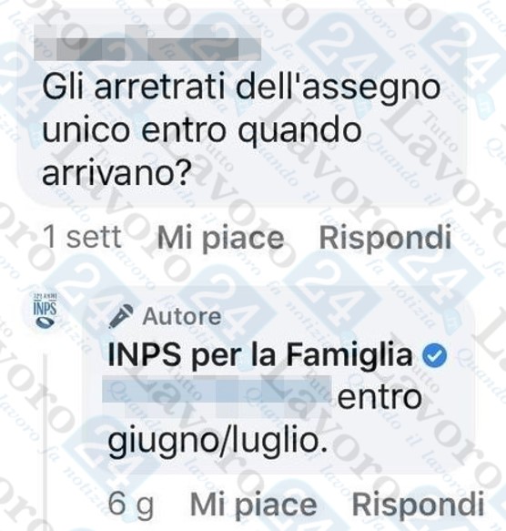 arretrati assegno unico