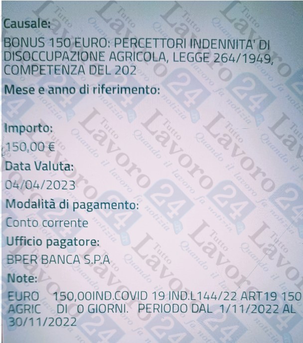 bonus 150 euro