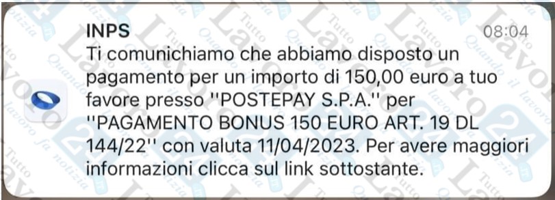 bonus 150 euro