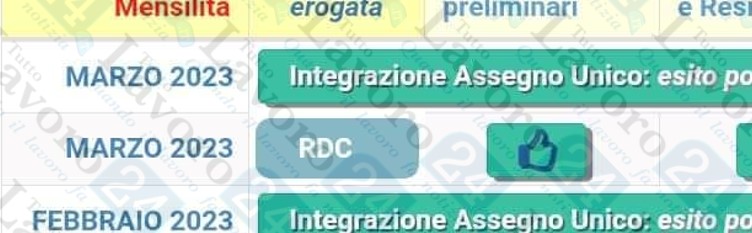assegno unico su rdc aprile 2023