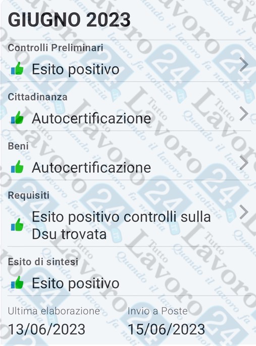 reddito di cittadinanza giugno 2023