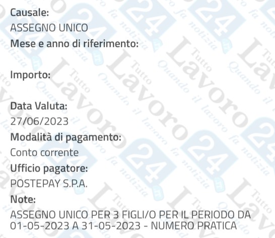 assegno unico giugno 2023