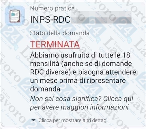 rdc domanda terminata