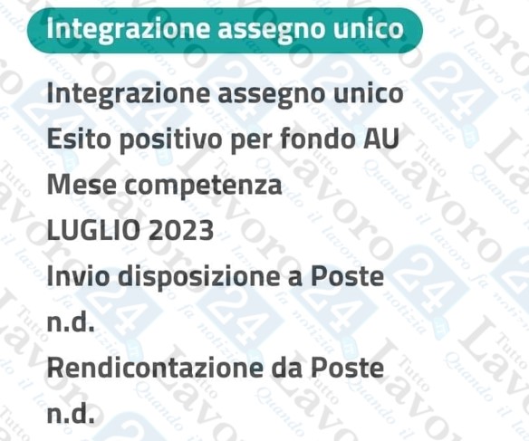 assegno unico su rdc agosto 2023