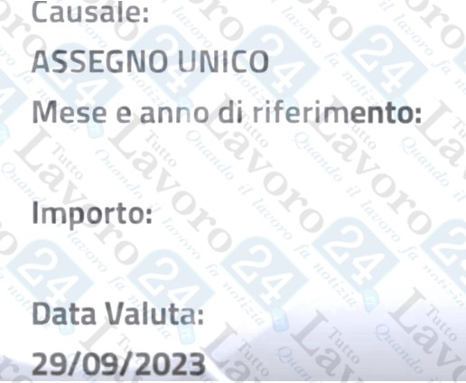 assegno unico settembre 2023