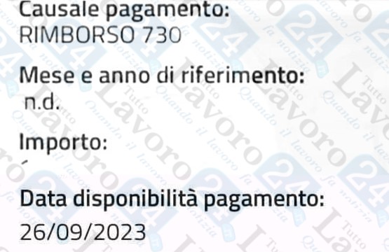 rimborso 730 settembre 2023