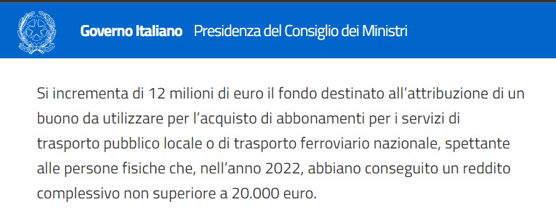 bonus trasporti