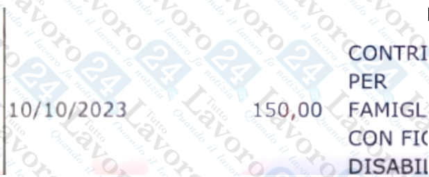 bonus figli disabili ottobre 2023