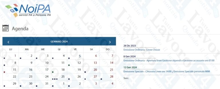 Calendario NoiPA Gennaio 2024: Uscite Le Date Dei Pagamenti - TuttoLavoro24