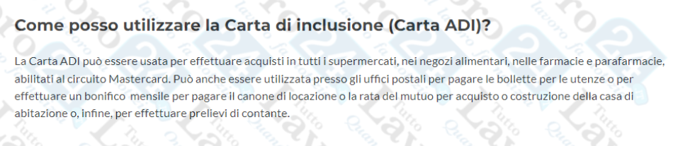carta di inclusione