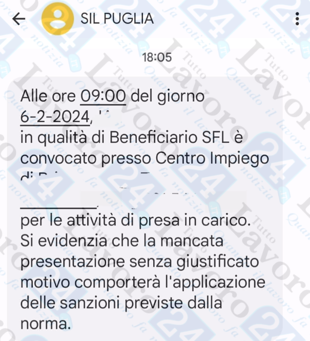 sfl convocazione centro impiego