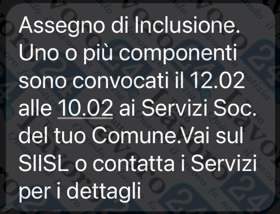 convocazione servizi sociali assegno di inclusione