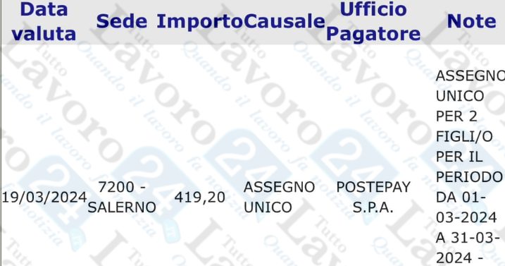 assegno unico