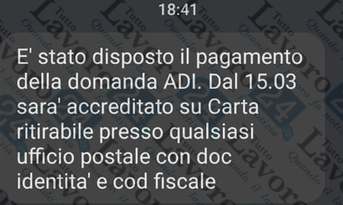 sms carta di inclusione