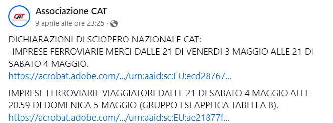 sciopero treni