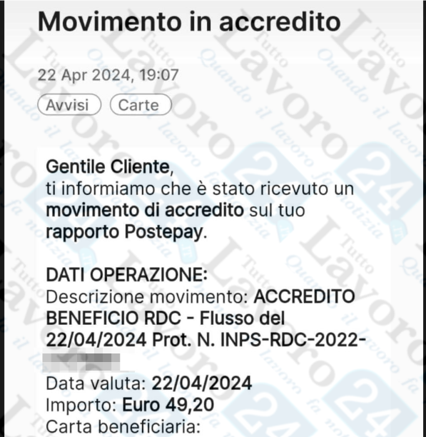 ricarica carta rdc