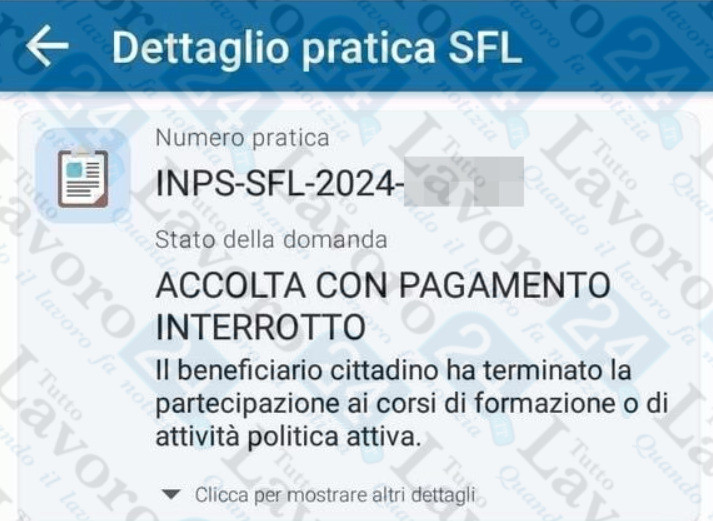 sfl pagamento interrotto