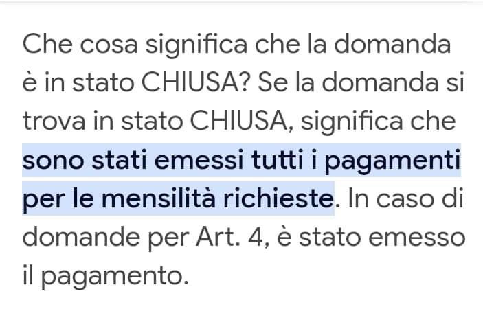 inps domanda chiusa