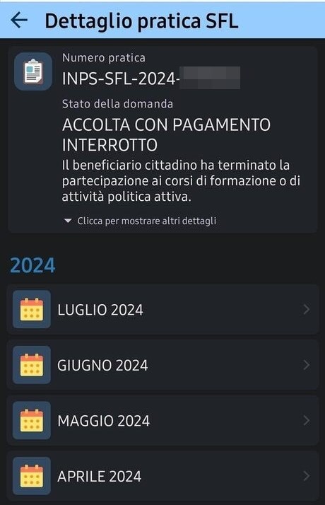 sfl domanda interrotta