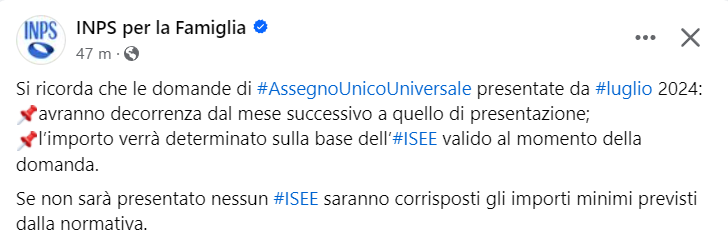 assegno unico domanda