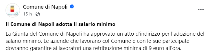 salario minimo napoli
