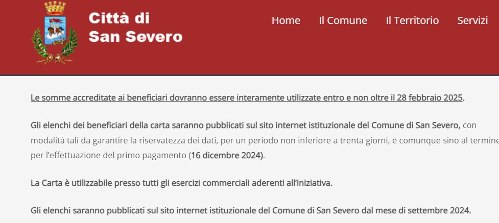 carta spesa san severo