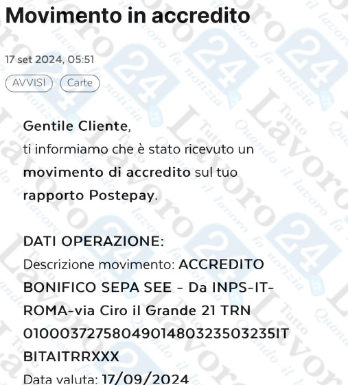 assegno unico settembre