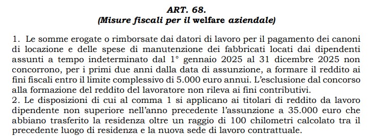bonus affitto legge di bilancio 2025