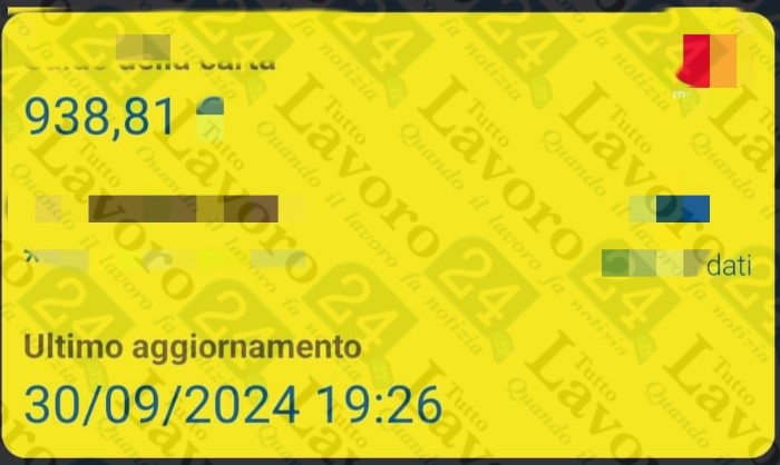 ricarica adi settembre