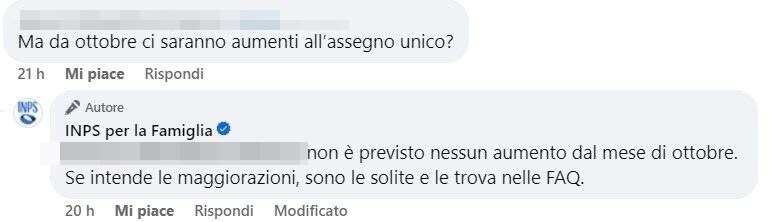 aumenti assegno unico ottobre
