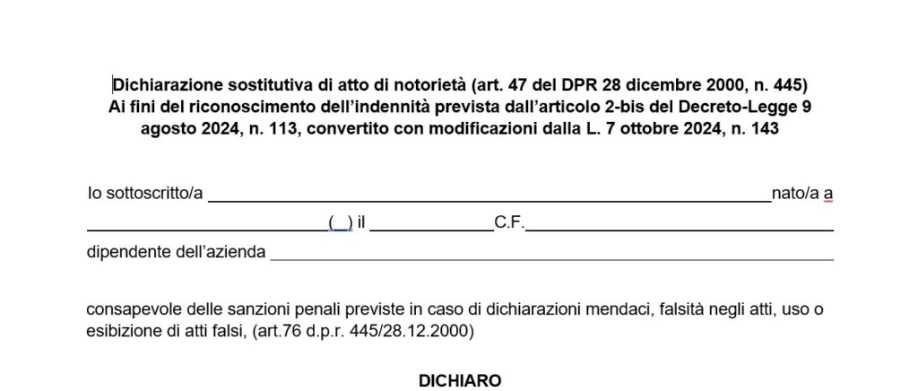 modulo bonus natale