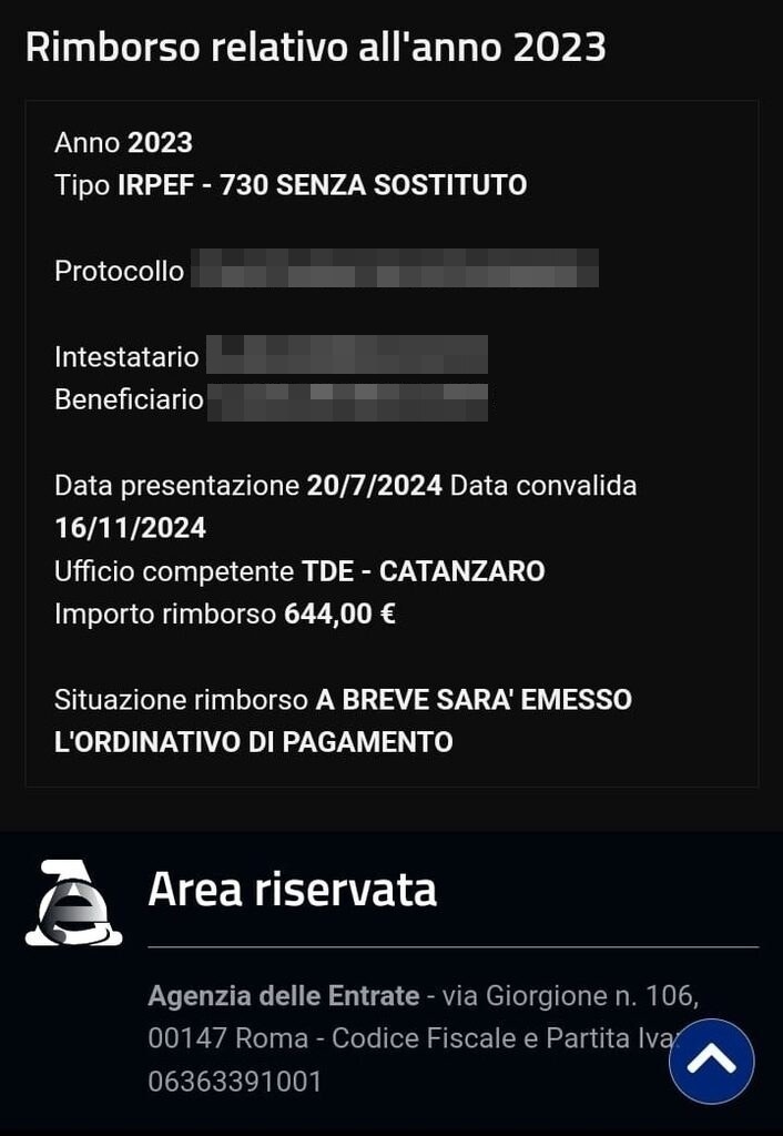 rimborso 730 agenzia delle entrate