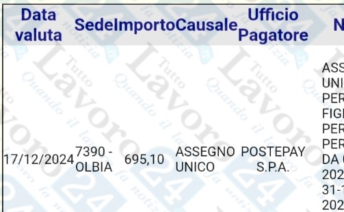 assegno unico dicembre