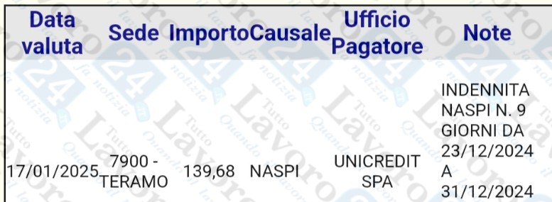 naspi gennaio
