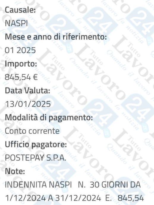 inps naspi gennaio