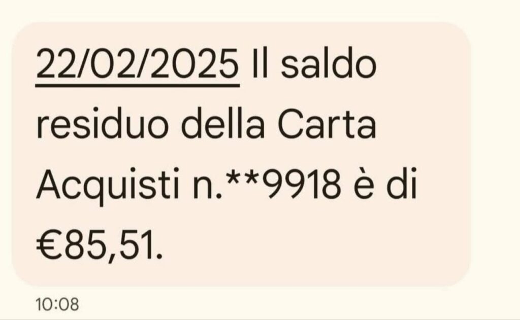 carta acquisti febbraio