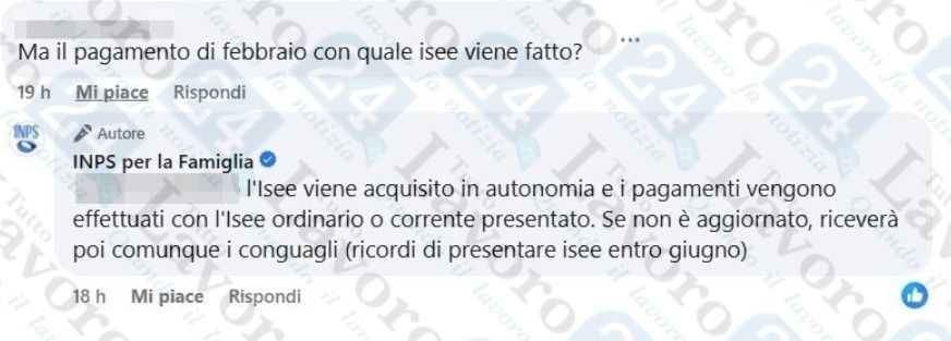 isee assegno unico febbraio