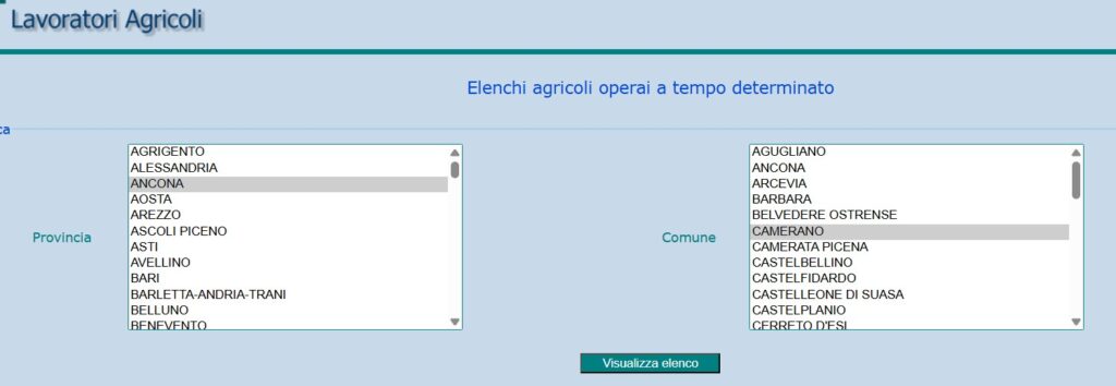 elenchi agricoli inps