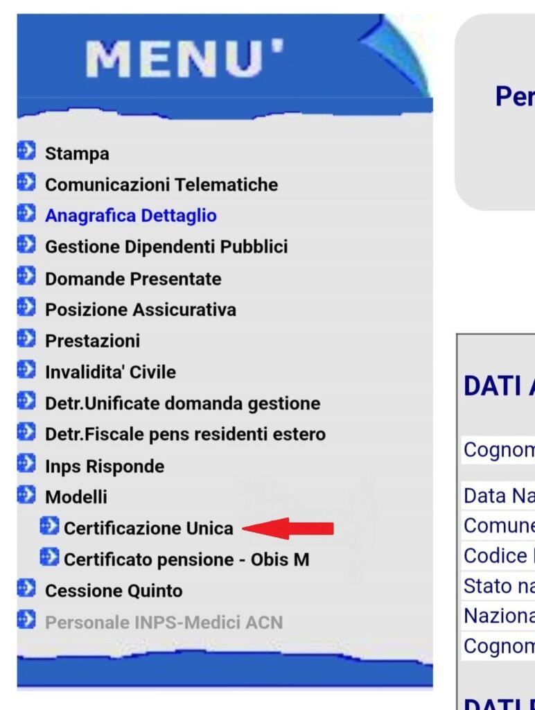 scaricare la certificazione unica