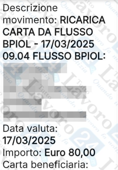 ricarica carta acquisti