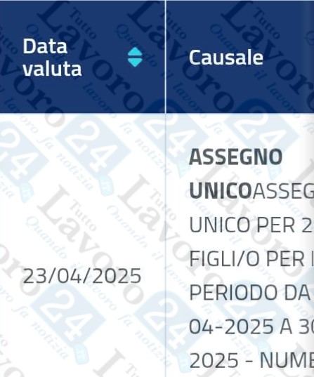 assegno unico aprile