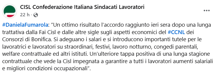 ccnl consorzi di bonifica