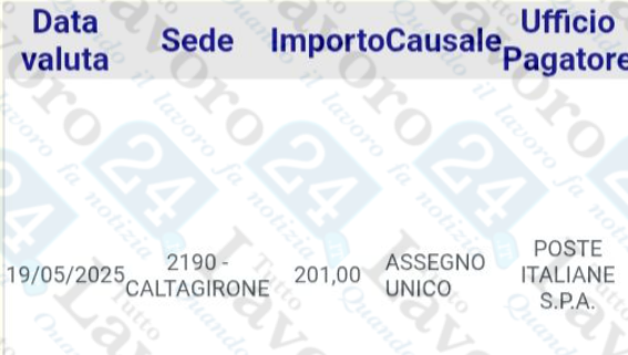 assegno unico maggio