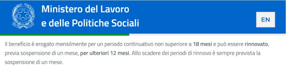 mese stop assegno di inclusione