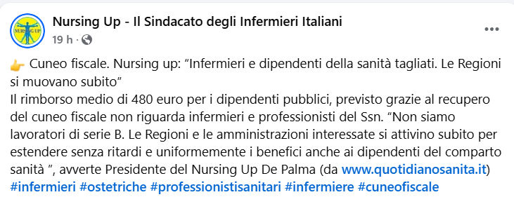 arretrati cuneo fiscale nursing up