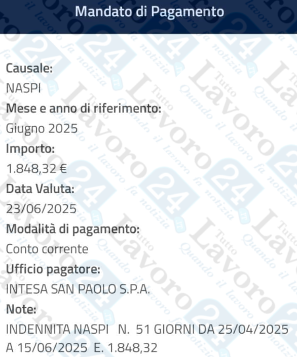 arretrati naspi giugno